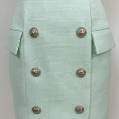 Reve Doll Essentials Jessica Bara Eavan High Waisted Double Breasted Mini Skirt