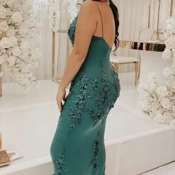 ReveBoutique Jessica Bara Brittany V Neck Lace Bodycon Gown The Event Shop