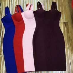 Jessica Bara Alise Bandage Sweetheart Midi Dress