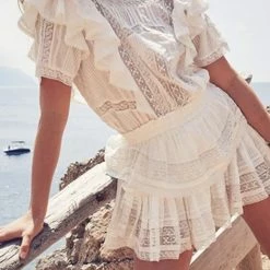 Summer Lovin' Jessica Bara Eva Short Sleeve Ruffle Mini Dress