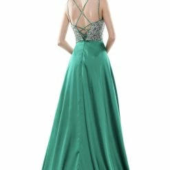 Colors Dress Sequin Satin Overskirt Gown