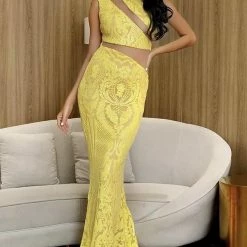 The Event Shop Jessica Bara Wyatt High Neck Sequin Bodycon Gown