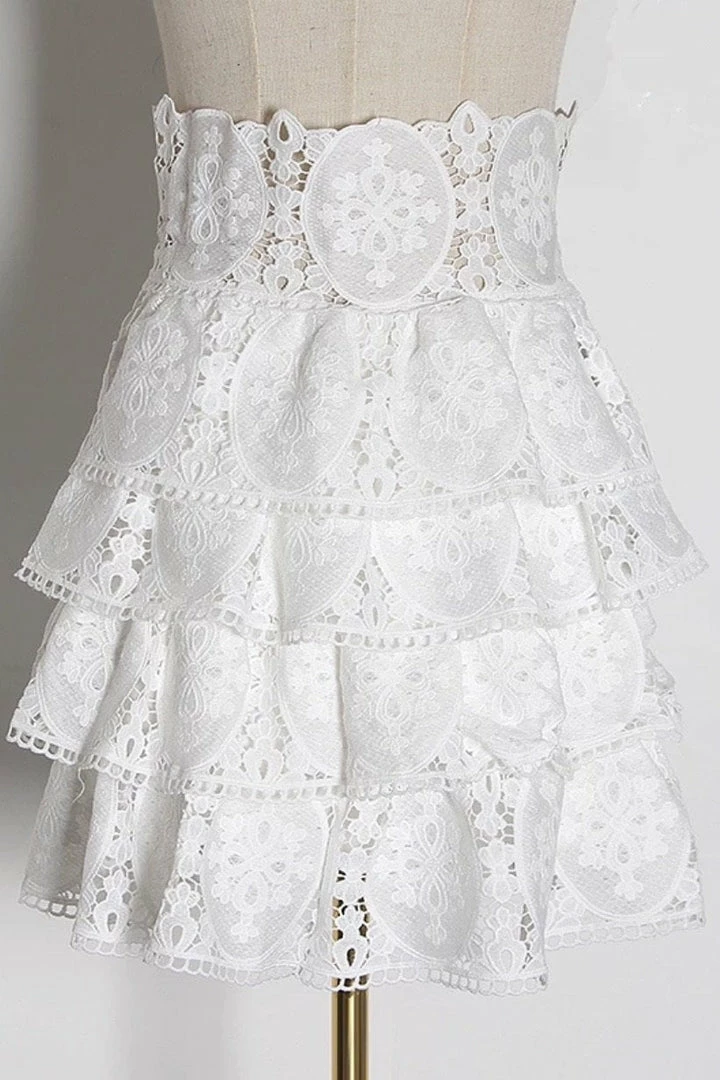 Jessica Bara Natasha High Waisted Eyelet Mini Skirt Reve Doll Essentials