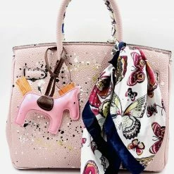 Anca Barbu Handpainted Butterfly Graffiti Handbag