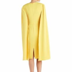 Jessica Bara Baker Split Sleeves Midi Dress