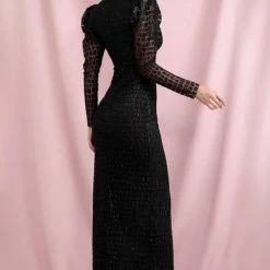 Jessica Bara Alcott Long Sleeve Glitter Gown The Event Shop