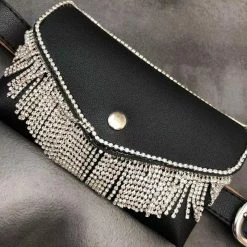 Jessica Bara Marry Denim Rhinestone Belted Mini Skirt Summer Lovin'