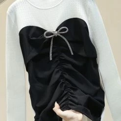 Jessica Bara Keegan Long Sleeve Bow Knitted Top