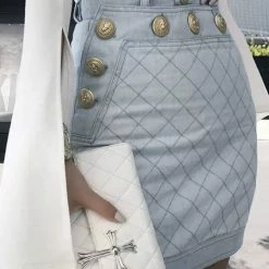 Best Sellers Jessica Bara Shea High Waisted Denim Mini Skirt