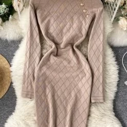 The 9-5 Shop Jessica Bara Zola High Neck Knitted Midi Dress