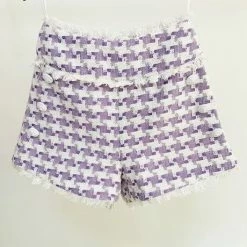 Jessica Bara Aarolyn Houndstooth Tweed Shorts
