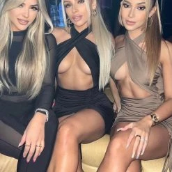 Influencer Style Jessica Bara Kai Halter Ruched Mini Dress