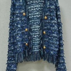 Jessica Bara Joannette Gold Button Fringe Cardigan Reve Doll Essentials