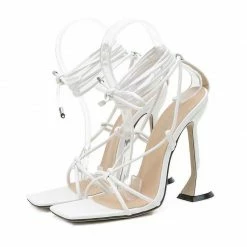 Jessica Bara Calandra Square Open Toe Strappy Heels Reve Doll Essentials