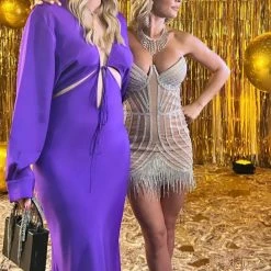 Best Sellers Jessica Bara Alpha Strapless Crystal Mesh Mini Dress