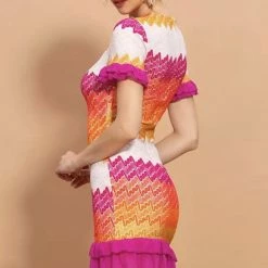 Influencer Style Jessica Bara Aura Striped Mini Dress With Matching Headband