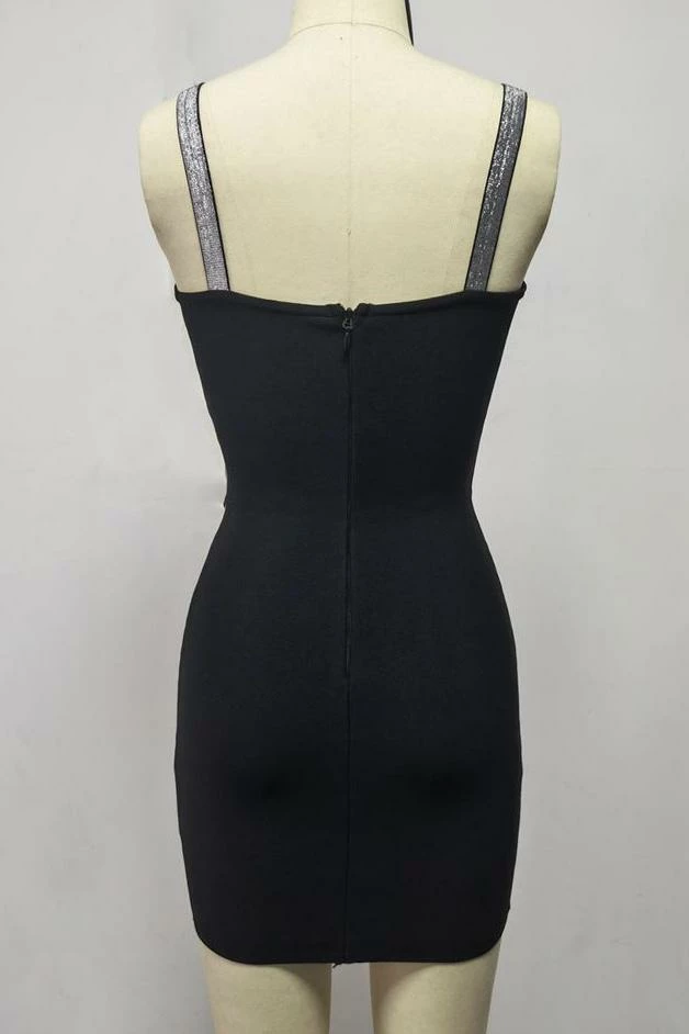 Jessica Bara Brock Bandage Crystal Mini Dress