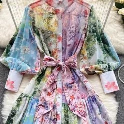 Jessica Bara Leandra Long Sleve Floral Mini Dress