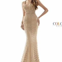 Colors Dress Strappy Deep V Dress