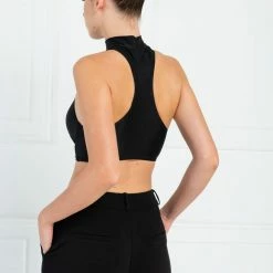 Tops Jessica Bara Jade Sleeveless Buckle Waist Crop Top