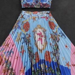 Jessica Bara Preston Starfish Crop Top And Pleated Maxi Skirt Two Piece Set Summer Lovin'