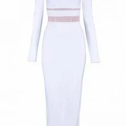 Jessica Bara Corrine Long Sleeve Cut Out Maxi Dress