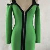 Jessica Bara Alaska Bodycon Cold Shoulder Zipper Dress Birthday Suit