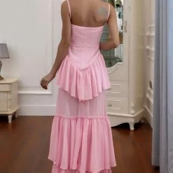 Jessica Bara Antonio Bustier Hi-Low Ruffle Dress Summer Lovin'