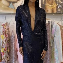 Influencer Style Jessica Bara Amanie Long Sleeve 3 Way Glitter Gown
