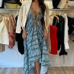 Summer Lovin' Kareena Ibiza Halter Neck Embellished Maxi Dress