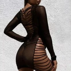 Jessica Bara Malika Mesh Lace Up Cover Up