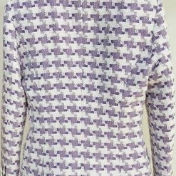 Jessica Bara Aubrielle Houndstooth Tweed Blazer Influencer Style