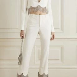Jessica Bara Beatrix Fringe Blazer And Pant Two Piece Set