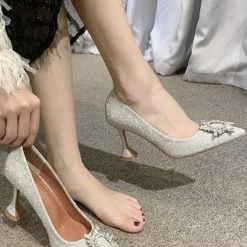 The Event Shop Jessica Bara Kristin Glitter Pointed Toe Heels