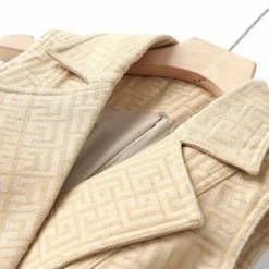 Jessica Bara Zehra Gold Button Blazer Dress