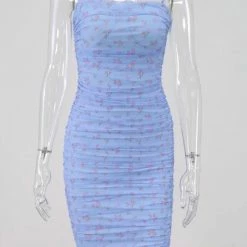 Jessica Bara Anika Floral Mesh Midi Dress