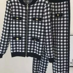 Reve Doll Essentials Jessica Bara Legend Houndstooth Hoodie And Jogger Two Piece Set