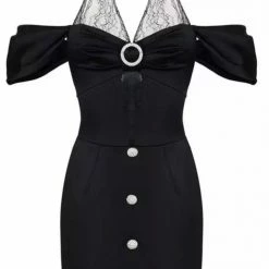 Jessica Bara Remington Lace Crystal Mini Dress Dresses