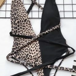 Influencer Style Jessica Bara Kendric Leopard Strappy Back Swimsuit