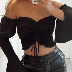 Jessica Bara Nicole Off The Shoulder Crop Top
