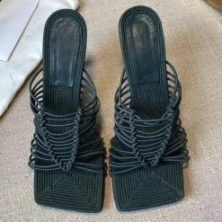 Reve Doll Essentials Jessica Bara Wendy Woven Square Open Toe Heel