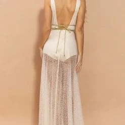Birthday Suit Jessica Bara Gracen Sheer Glitter Belted Maxi Dress