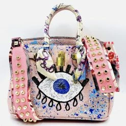 Anca Barbu Handpainted Evil Eye Graffiti Handbag