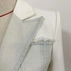 Jessica Bara Lyssa Denim Patchwork Blazer