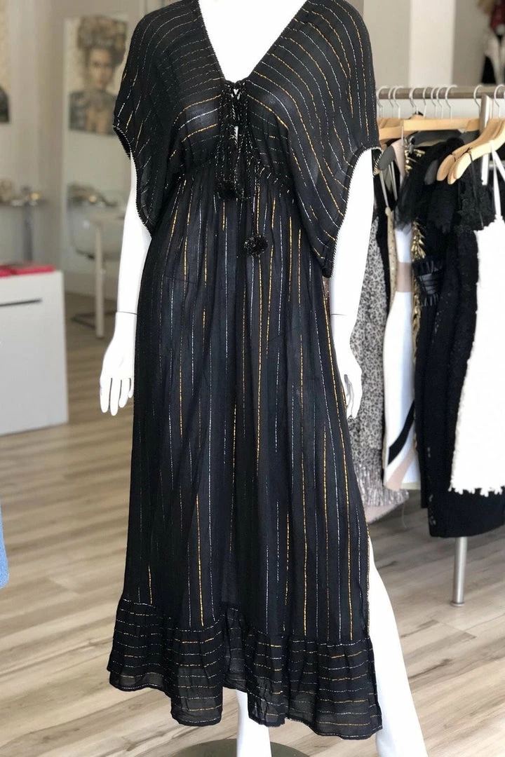 Summer Lovin' America And Beyond Metallic Striped Kimono