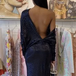 Influencer Style Jessica Bara Amanie Long Sleeve 3 Way Glitter Gown