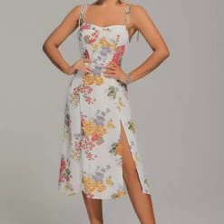 Jessica Bara Dove Floral Midi Dress