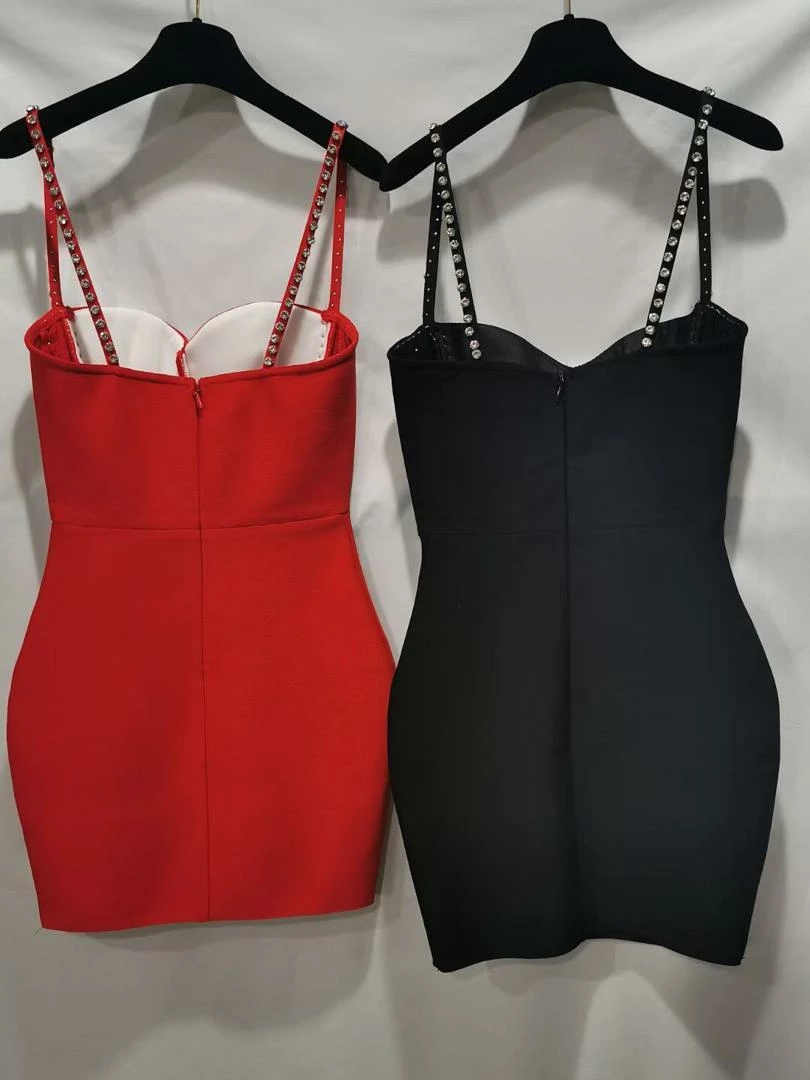 Jessica Bara Renata Bandage Crystal Beaded Mini Dress Birthday Suit