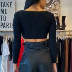 Jessica Bara Ivan Lace Up High Waisted Leather Shorts