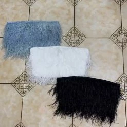 Jessica Bara Casper Strapless Feather Crop Top